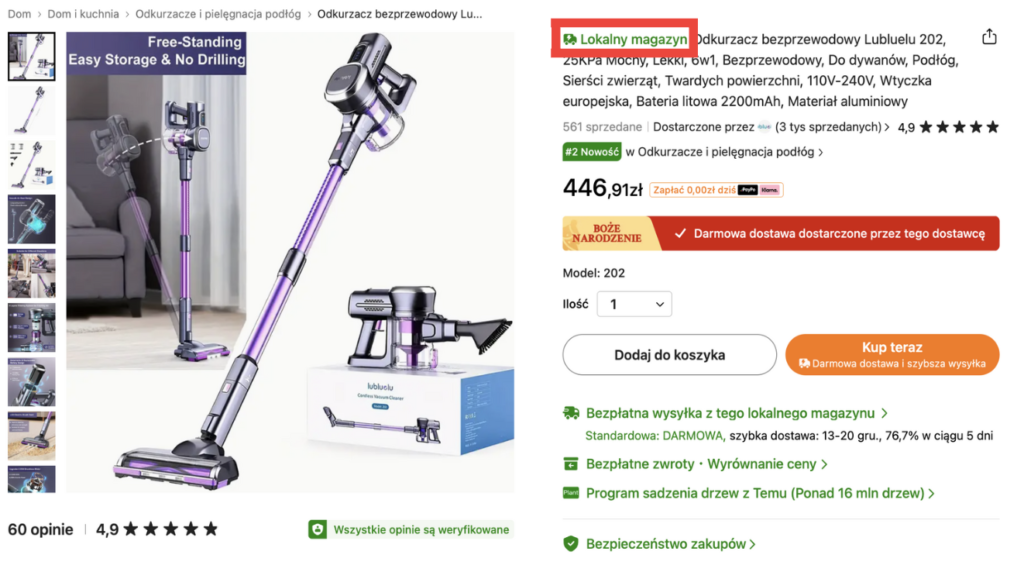 Temu wprowadza szybsze dostawy w Polsce, Czechach i na Węgrzech