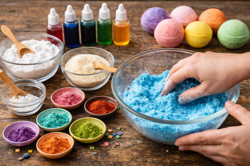 Kolor w kulach kąpielowych: jakie barwniki są najlepsze i jak uniknąć plam?